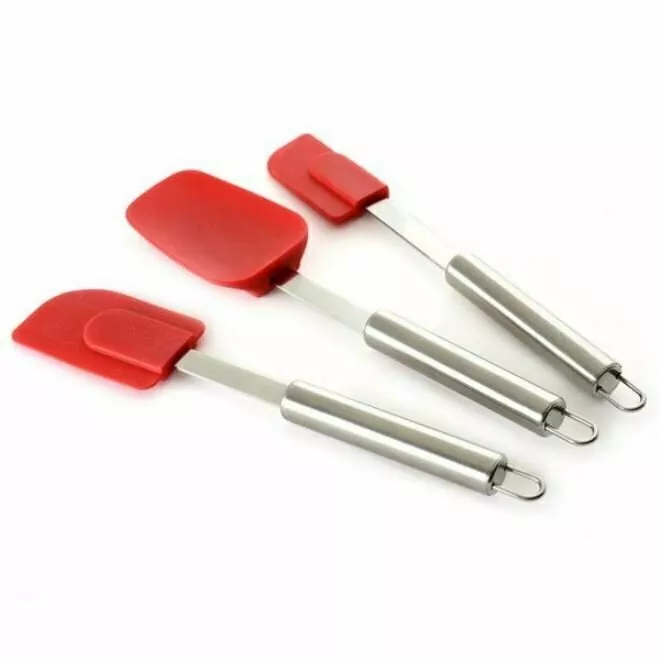 Norpro 3pc Silicone Stainless Steel Bowl Scraper Spoonula