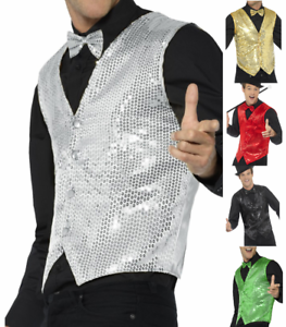 Details about   Men Sequin Waistcoat Glitter Vest Top Party Night Club Stage Dress Costume Shiny