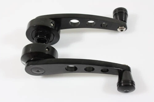 2x 4.46" VENTANA/BOBINADORA/PERILLA/MANIVELA PUERTA COCHE AJUSTE RANURADO NEGRO ANODIZADO Foto 4 de 4