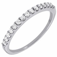 Damen Diamant Memory Ring 14K WeißGold Rundschliff 0,26 Ct