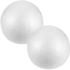 2Pcs White Foam Egg Shapes Ornaments 20cm Polystyrene Decoration
