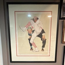 Norman Rockwell Numbered Framed Baseball Art Print The Windup