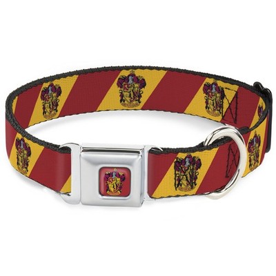 Dog Collar HPAM-GRYFFINDOR Crest Full Color Red GRYFFINDOR Crest Diagonal Stripe
