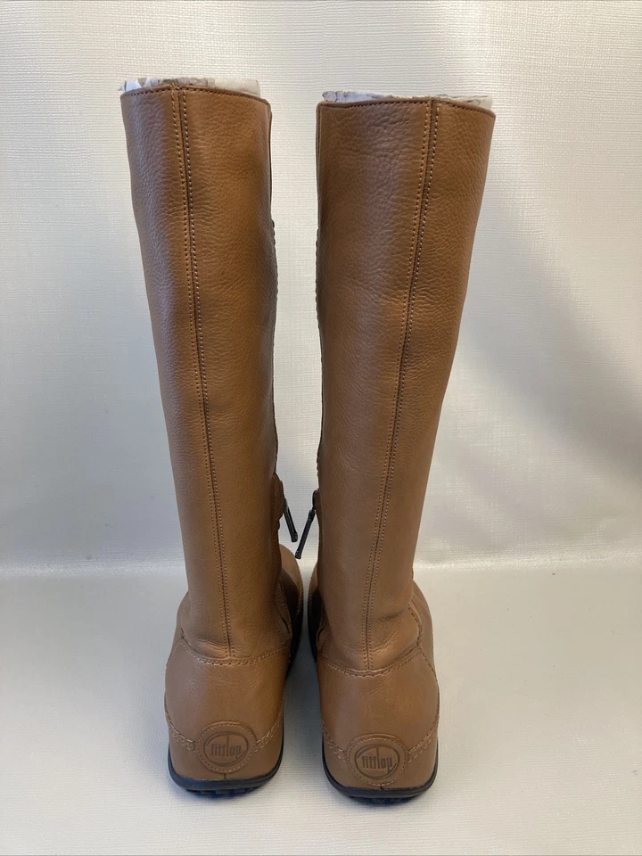 FITFLOP Original Mukluk Alto Superboot Botas de Cuero Bronceado Claro Mujeres EE. UU. 5 Nuevas Foto 3 de 4