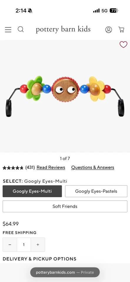 Barra de juguete de madera BABYBJORN Toybar para gorila Baby Bjorn Googly Eye colorida Foto 2 de 2