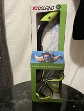 Dolfino Adult Open Mask and Snorkel Set, Black/Yellow, Unisex