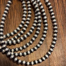 PRE-ORDER Navajo Pearls Necklace • 3mm Beaded Necklace • 925 Sterling Silver