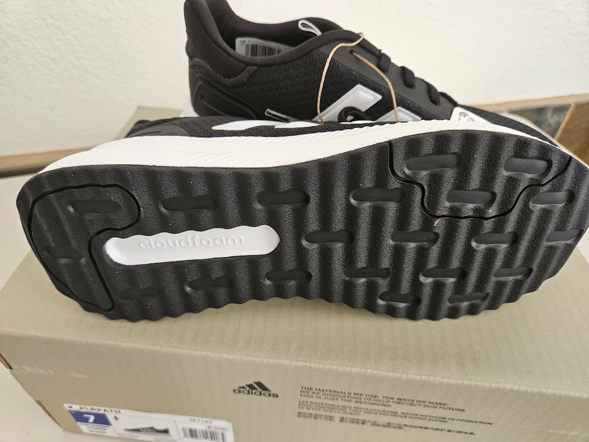 Adidas X_PLRPATH Women's Size 7 Cloudfoam Comfort Black/White Running Shoe NIB
