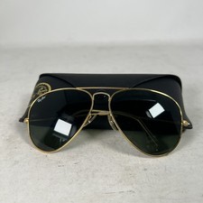 VINTAGE B L RAY BAN L0205 AVIATOR SUNGLASSES G15 w/CASE 58 14mm
