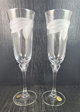 j.g.durand set 2 calici flute cristallo 24% pbo vintage molato ( giacenza deposi