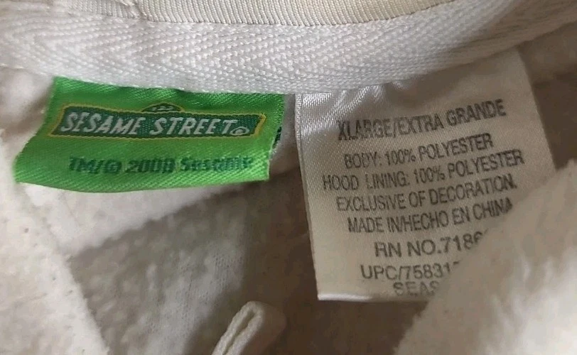 Official Sesame Street Women's White 1/4 Zip Fleece Elmo Sweatshirt Size XL - Image 3 of 3