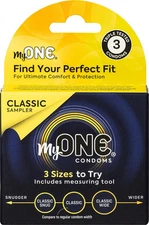 MyONE Classic Sampler Custom Fit Condom Kit 3 Sizes Hyperthin Extra Lubricated