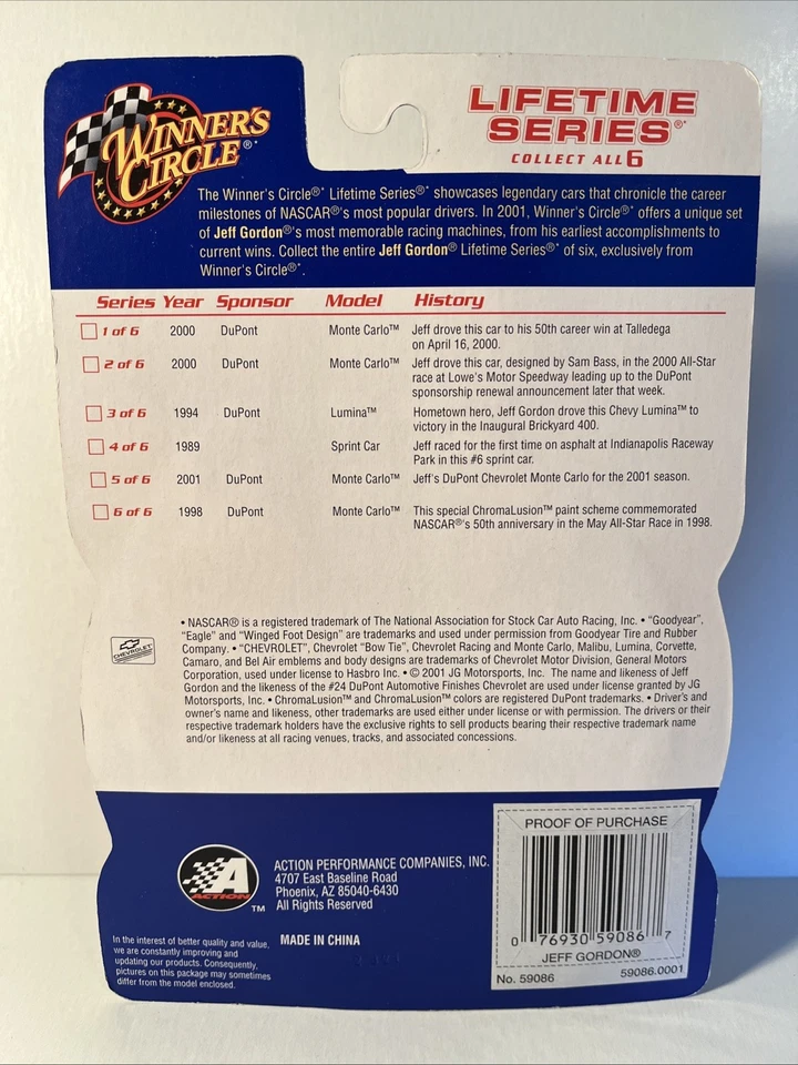 Winners Circle #6 Jeff Gordon 2001 4 de 6 Lifetime Series 1989 Sprint Car (B113) Foto 2 de 2