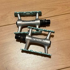Bianchi Flat Pedals, Celeste Color, for Road Bikes