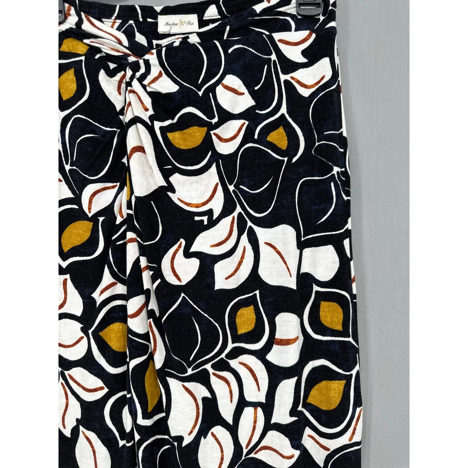 Falda Anthropologie Meadow Rue Mujer Pequeña Negra Midi Acanalada Boho Floral Elastizada Foto 4 de 4