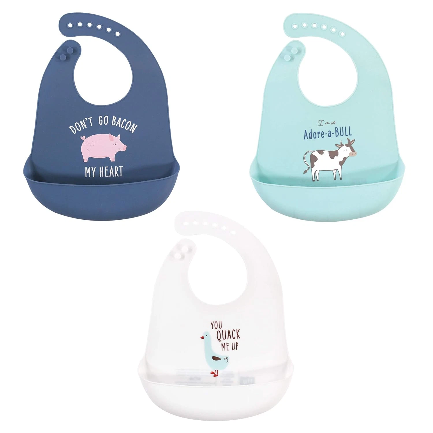 Unisex Baby Silicone Bibs, Bacon My Heart, One Size