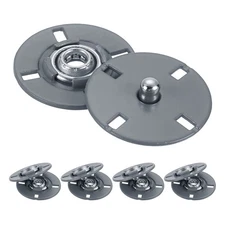 5Pcs Snap Buttons, Metal Invisible Buckle (Gray, 21mm)