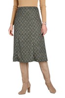Womens 6 Panel Diamond Check Print Elasticated Waist Skirt by Chums