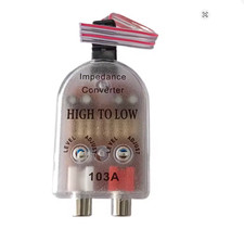 Universal 12V Car Stereo High to Low Audio Converter RCA Amp Line Out Adapter