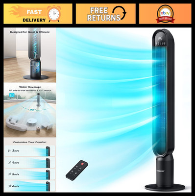 42'' Quiet Tower Fan with Remote, 135° Oscillation, 4 Modes & Speeds, 15H Timer