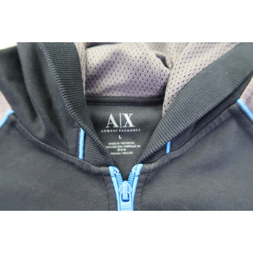Armani Exchange AX Black/Gray Sleeveless Hoodie Men's L Workout Weight Lifting - Image 3 of 4