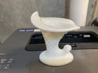 Fenton Milk Glass Hobnail White Cornucopia Vintage Vase Candle Stick Holder