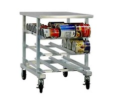 New Age 1236 35"x25" Solid Top Half Size Aluminum Mobile Can Storage Rack