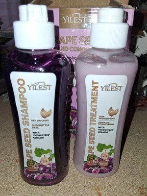 YILEST Grape Seed Shampoo Set Set Nourishing Hair Roots Scalp Glossy for All Hai