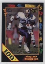 1991 Wild Card Draft 100 Stripe Greg Lewis #68 Rookie RC 9lz. rookie card picture
