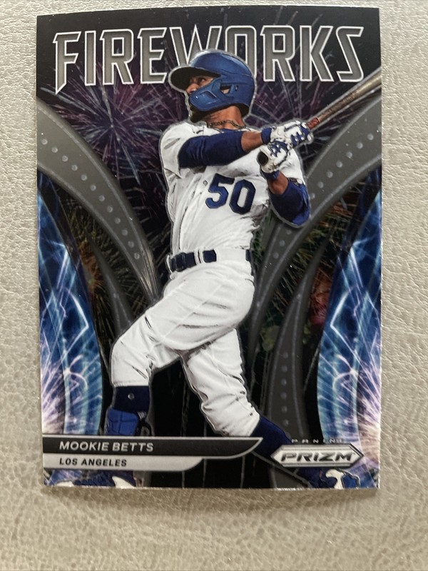 2022 Panini Prizm Silver Fireworks Mookie Betts  F-8 Nr. Mt. to Mt. Raw. Used. 
