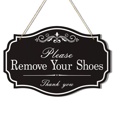 Please Remove Your Shoes Thank You Wall Decorative Sign,Take Your Shoes off Wood