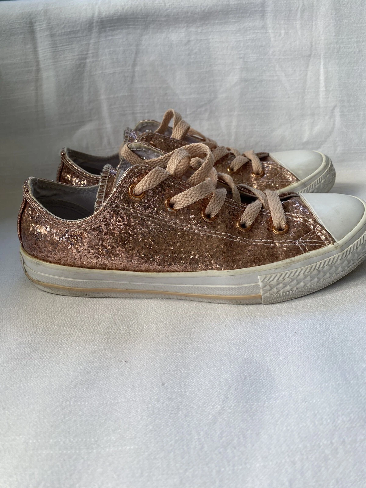 Sneakers Converse All Star Chuck Taylor oro rosa glitter bambina taglia 2