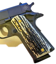 1911 Grips fits Colt & Clones faux Mammoth CUSTOM GUN OFFICERS Compact