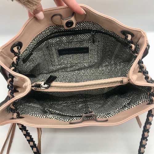Rebecca Minkoff Blush Beige Leather Expandable Double Chain Shoulder Bag - Picture 11 of 12