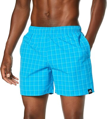 Adidas Men's Check Swim Shorts Fashion Sports Running Gym Short DQ3023 Blue  XS/S