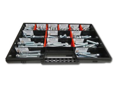 130 tlg Zylinderschrauben Sortiment M8 // 10mm-55mm Schrauben Set Schraubenbox D
