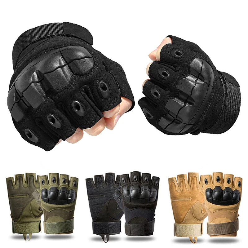 Taktische Handschuhe fingerlos Aufprallschutz für Herren Motorrad Militär Kampf - Bild 1 von 4
