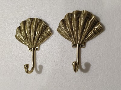 Decorative Sea Shell Brass Wall Hooks set of 2 pieces Towel Hook