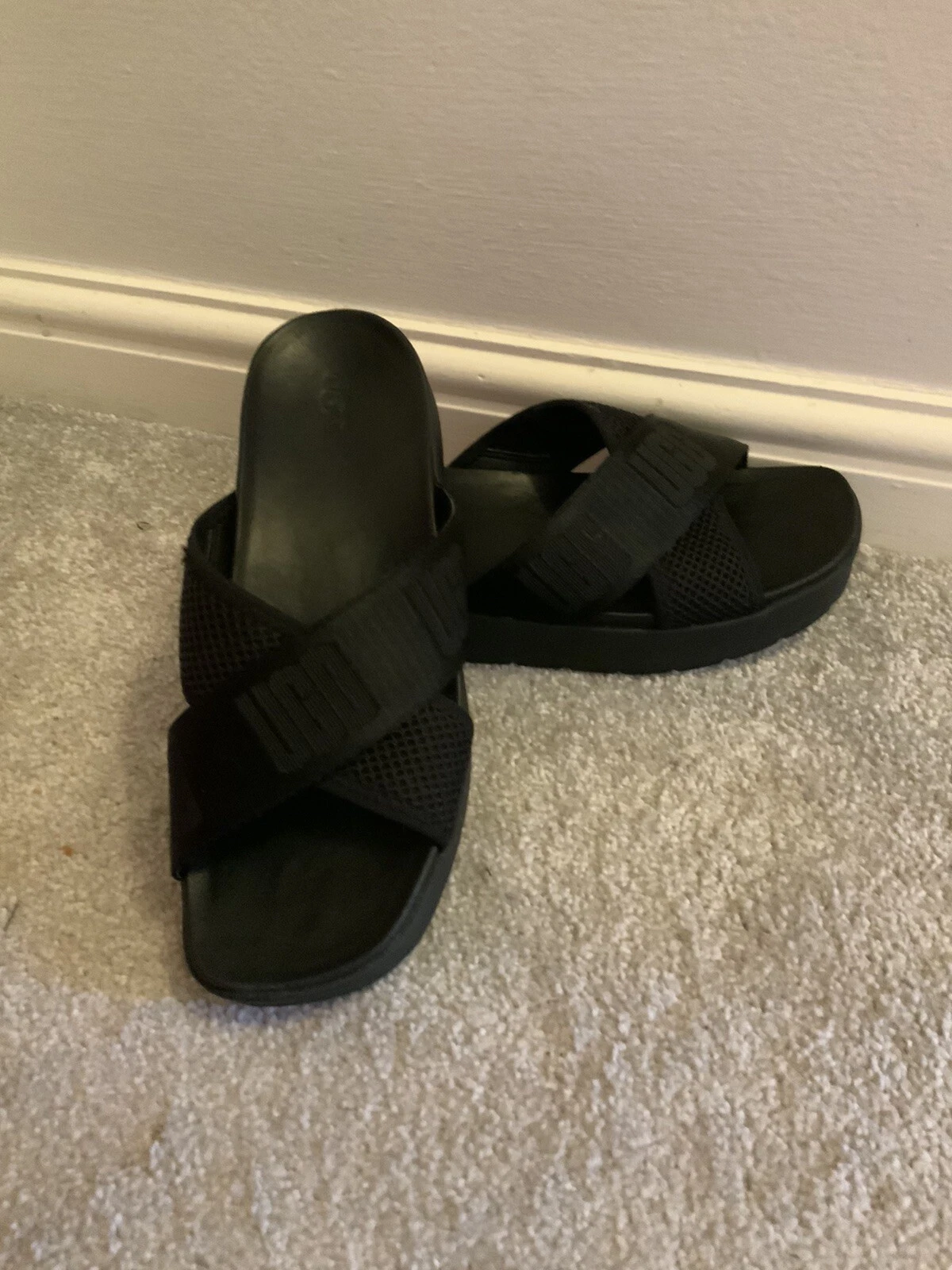 Ugg Emily Mesh Slides. Uk 4.5.Black. Excellent Condition