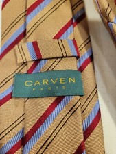Cravate Carven Originale 100% Soie - Occasion, Longueur Classique, Multicolore