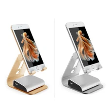 MaximalPower Aluminium Desk Stand Adjustable Angle for Smartphone (SILVER/GOLD)
