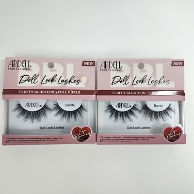 Set of 2 Ardell Professional Doll Look Lashes Fluffy Clusters Full Curls Bambi