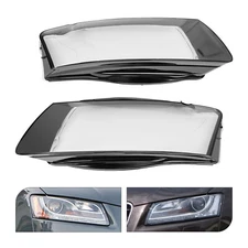 Pair Left+Right Side Headlamp Headlight Lens Covers For 2008-2012 Audi A5 S5 RS5