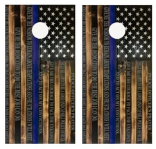 Police Prayer Flag Cornhole Board Wrap LAMINATED Wrap Decal Vinyl Sticker #4252