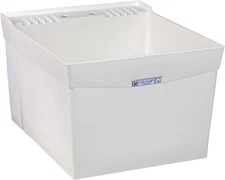 19W Utilatub 18-Gallon Wall-Mount Laundry/Utility Tub, 34 X 20 X 24 In., White