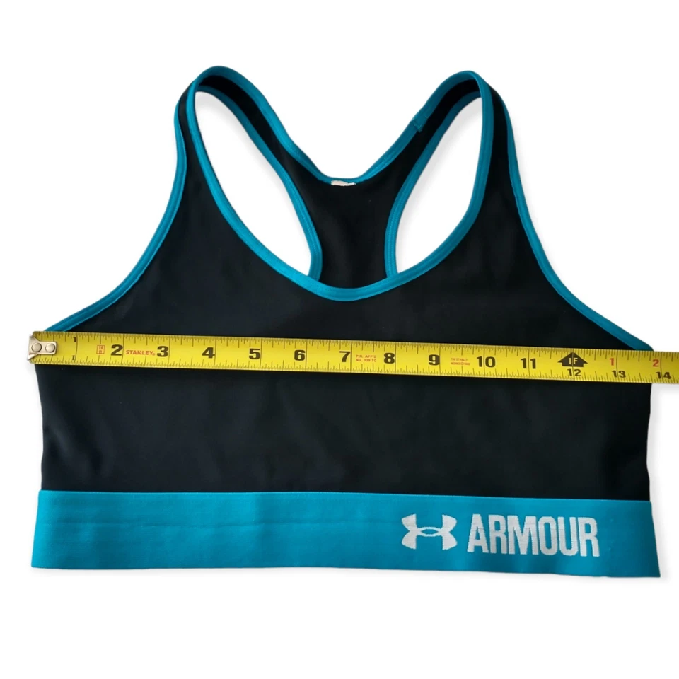 Sujetador deportivo Under Armour Entrenamiento S Top deportivo Logo Negro Aqua Yoga Elástico Foto 3 de 4