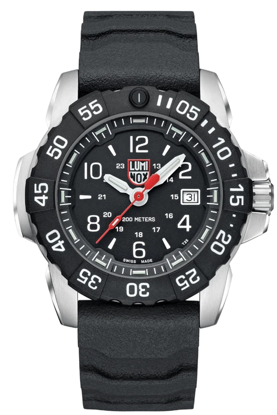 Luminox black face rubber band best sale watch