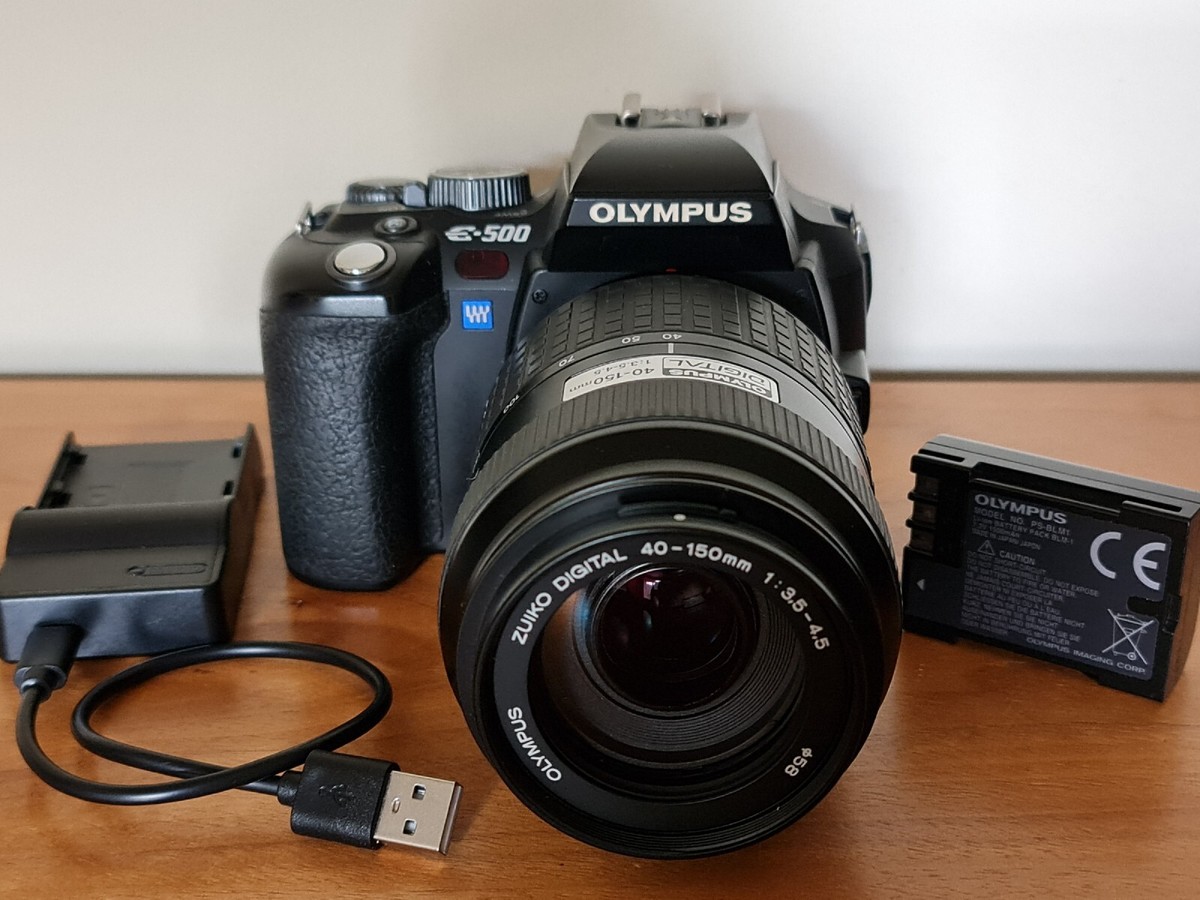 Olympus Evolt E-500 8MP CCD DSLR Camera Body + 40-150mm Zoom Lens