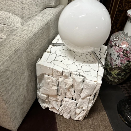 Uttermost Teak Root Farmhouse Teak Wood Bunching Cube in Whitewashed Finish - Picture 9 of 9