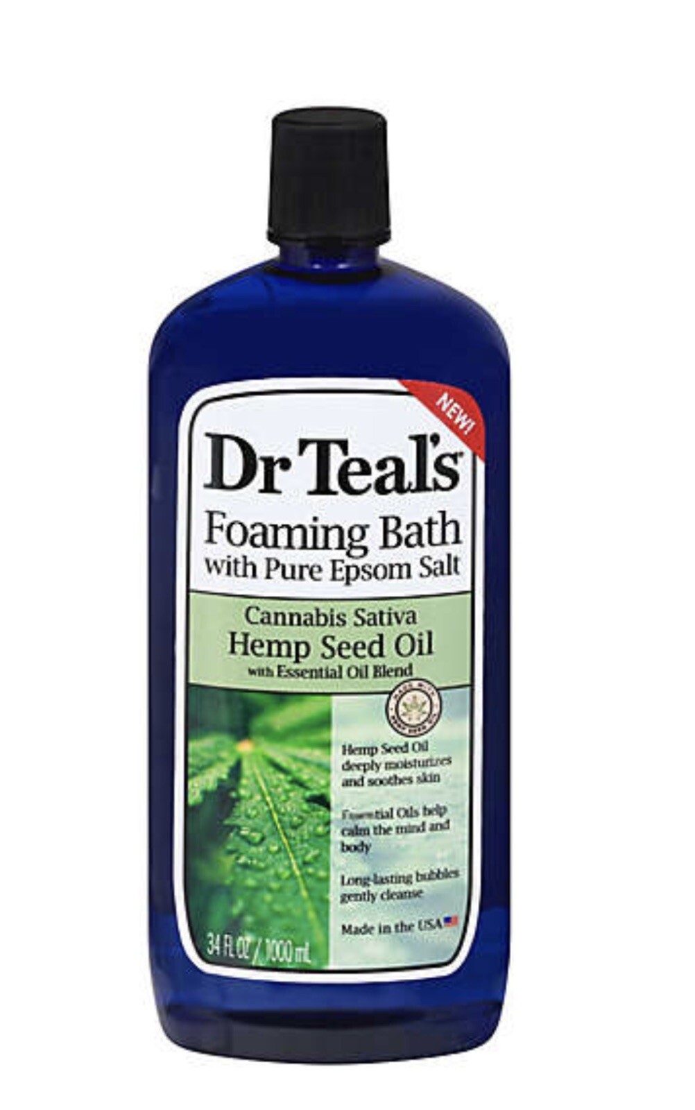 Dr Teal’s Foaming Bath Sativa Hemp Seed Oil With Pure Epsom Salt 34oz
